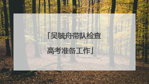吴毓舟带队检查高考准备工作